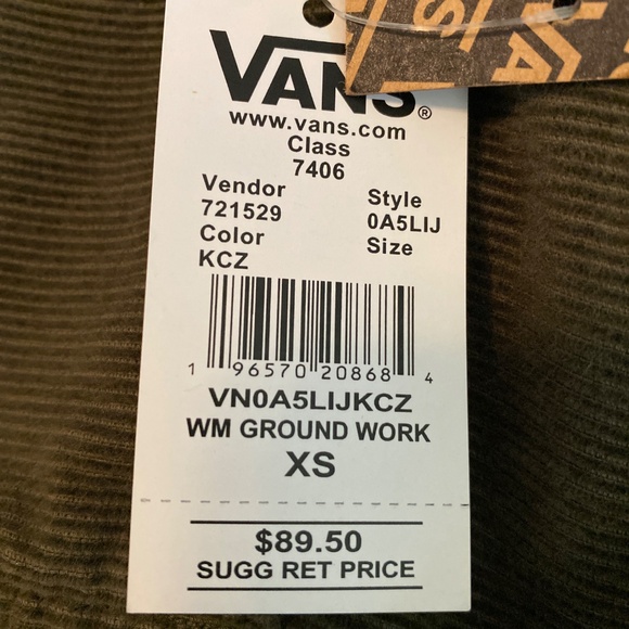 Vans Corduroy Overalls Olive Green Size XSmall - Picture 4 of 4